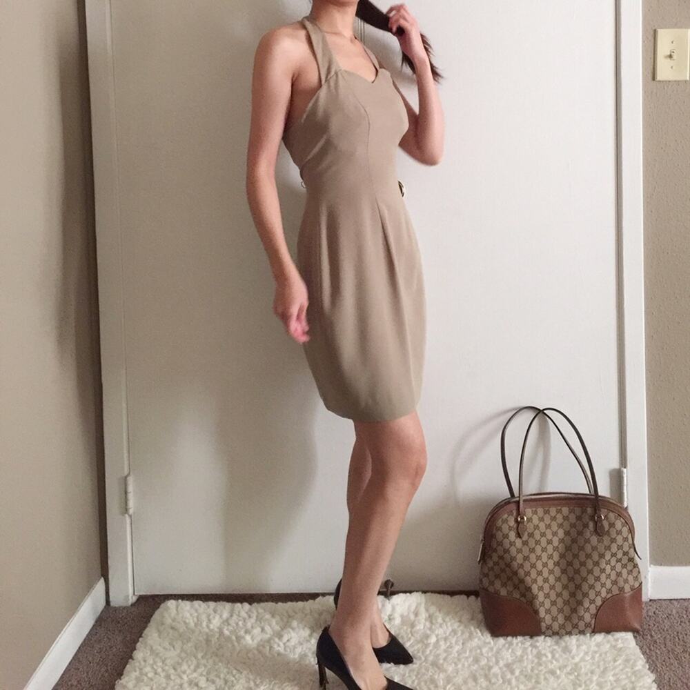 Vintage 80s Halter Suit Sheath Dress.--DA8